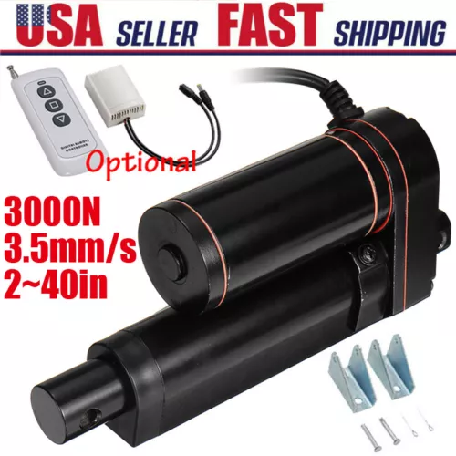 12V Linear Actuator with Remote IP65 Waterproof Stroke 2"~40" 6inch 8inch 1000MM