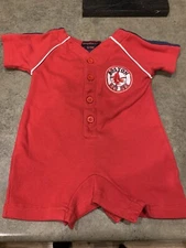 Mighty Mac Sports Embroidered Boston Red Sox One Piece 6-9 Months Red