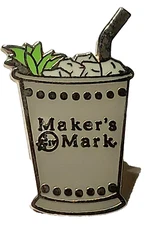 Maker's Mark Liquor Mixed Drink Cup Lapel Pin
