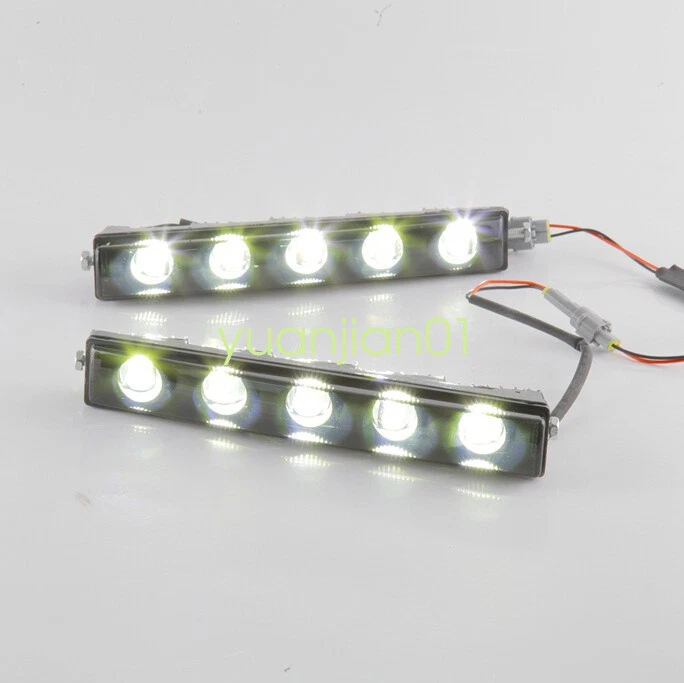 Luz de circulación diurna LED DRL para Mercedes-Benz W463 G63 G500 G65 AMG negra 2 piezas Foto 4 de 4