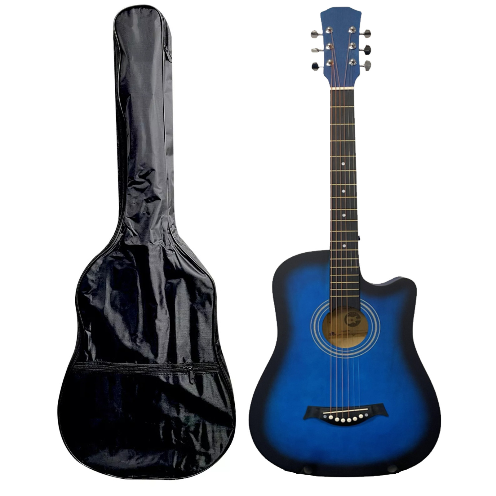 CHITARRA ACUSTICA PER ADULTI PRINCIPIANTI CUTAWAY LEGNO DURO NUOVA 38" POLLICI FULL SIZE foto 3