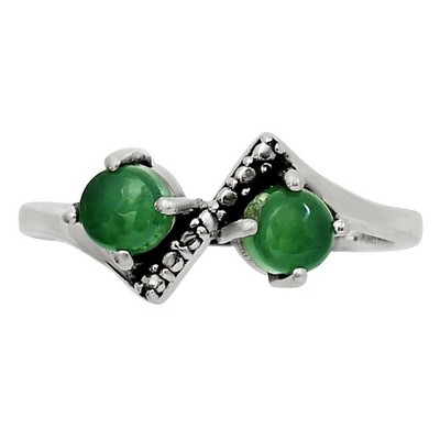 Natürlicher grüner Onyx 925 Sterling Silber Ring Gr.7 Schmuck R-1184