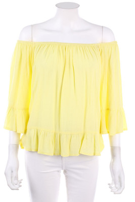 No Label Off-the-shoulder blouse Volants Frills S lemon sorbet