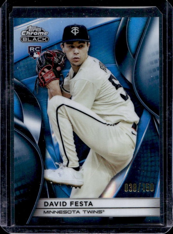 2025 Topps Chrome Black David Festa RC Blue Lava Refractor Rookie #/150 Twins