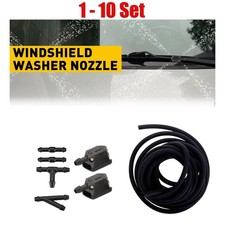 Windshield Nozzle Wiper Squirter 2M-Hose Pump Spray Connectors 1-10Set Universal