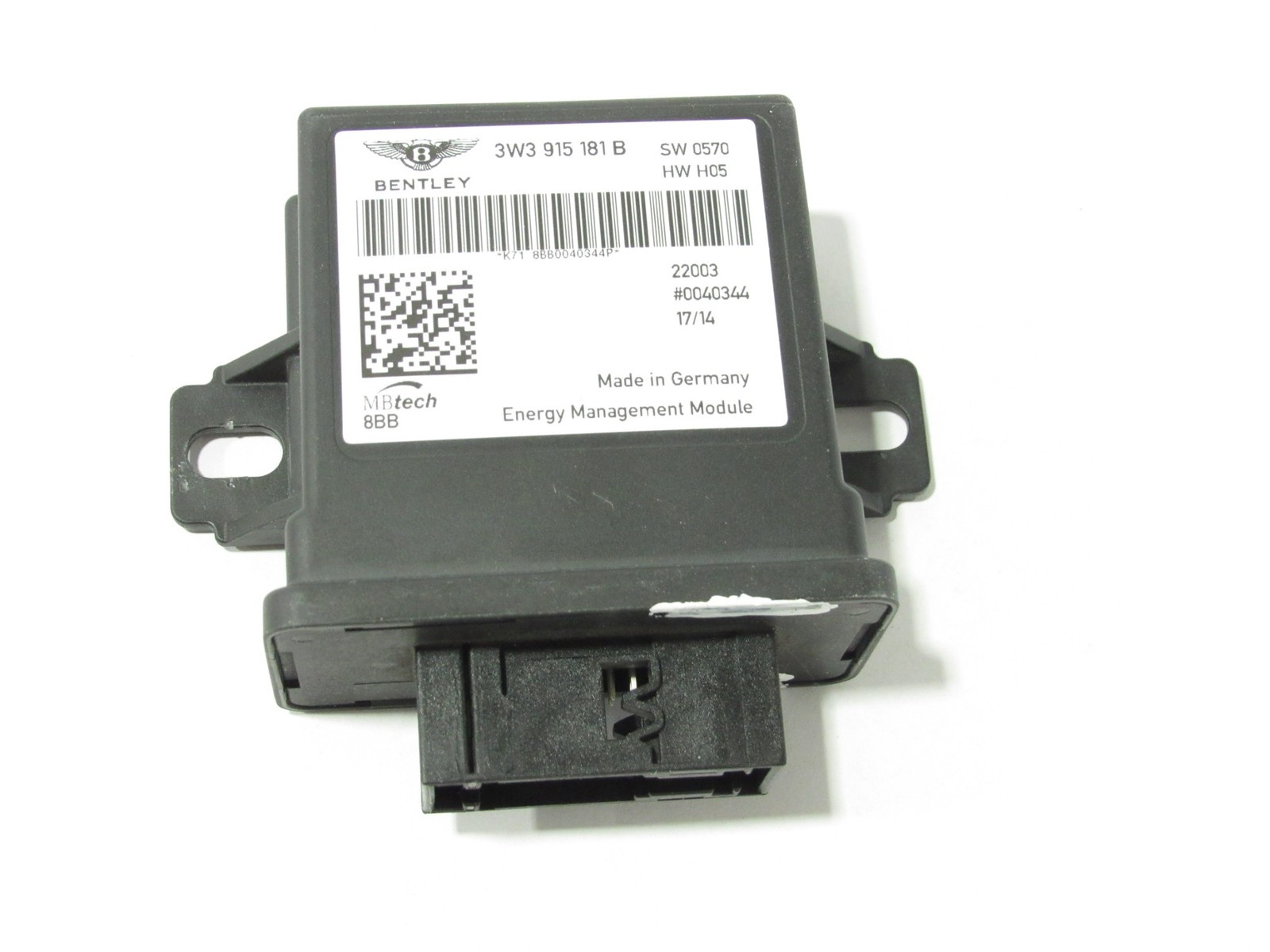 12-18 Bentley Continental GT W12 2015 Energy Management Control Module Unit |:A