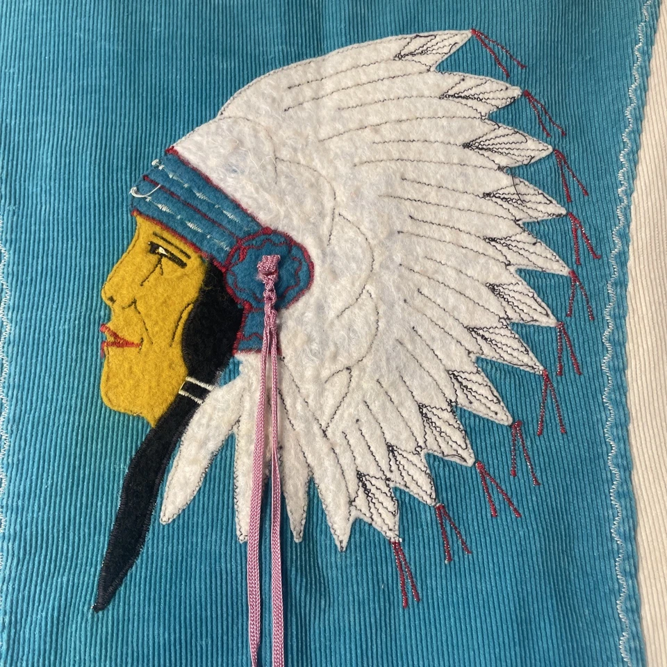 Chaleco Chimayo Vintage Azteca Nativo Indio Cabeza Completa CC CREMALLERA HECHO A MANO AÑOS 60 70 Foto 3 de 4