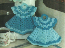 DOLL DRESS POTHOLDER HOME DECOR DIGEST SIZE CROCHET PATTERN INSTRUCTIONS