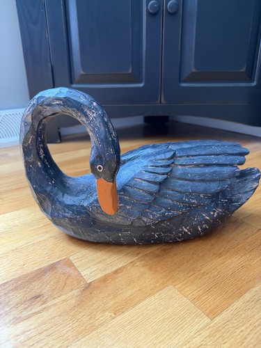 Large Black Swan Figurine