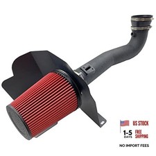 4-Inch Cold Air Intake Kit with Heat Shield Filter Black Tube Red Filter