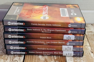 ABC Primetime DVD Lot Of 6 Aspergers Milgram Addiction Crystal Meth Juvenile