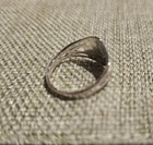 Ostby & Barton 1920's Art Deco Silver + 10k Gold Diamond Ring size 7 — photo 3