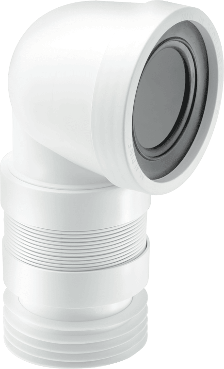 McAlpine WC-CON8F18 90 Degree Flexible WC Connector Durable & long-lasting White