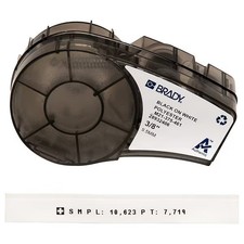 Brady Label Tape Cartridge, Black/White/Clear, Labels/Roll: Continuous