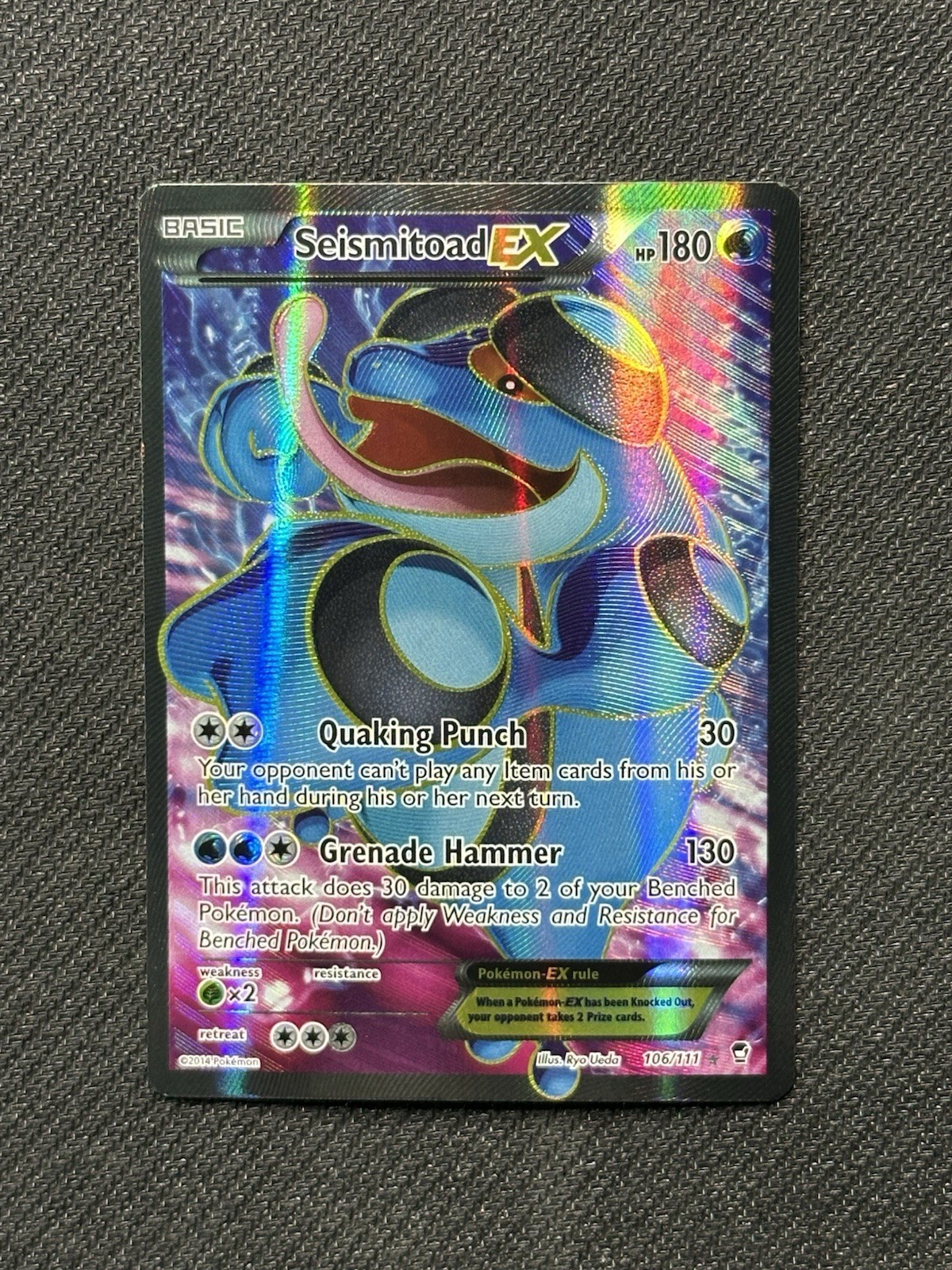 Seismitoad EX 106/111 Furious Fists Full Art Holo Pokemon Card