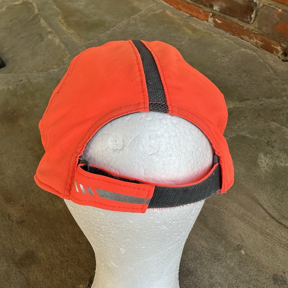 Under Armour Free Fit Running Hat Orange Pink Adjustable Lightweight Reflective View 4