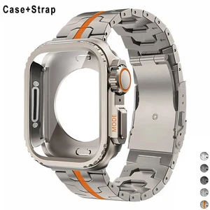 Luxury Titanium Metal Case Band For Apple Watch Ultra 3 49mm 11 10 9 8 7 6 5 SE
