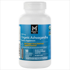 Member s Mark Organic Ashwagandha 1000 mg Vegetarian Capsules, 180 ct.