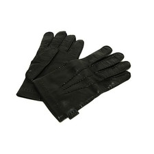 Gucci Vera Pelle Glove Leather Silk Size 8.5 Width 11cm Logo mark Women