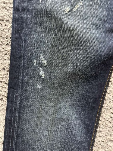 Cult Of Individuality Distressed Rebel Straight Denim Jeansy Niebieskie Męskie Rozmiar 34X34 - Zdjęcie 12 z 22