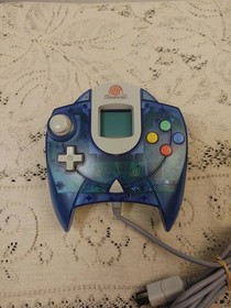 Sega Dreamcast Clear Blue Controller HKT-7700 & VMU HKT-7000 - Cleaned