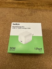 Belkin BoostCharge Pro 1 Port 30W USB-C Wall Charger WCH001  WH  TL - White