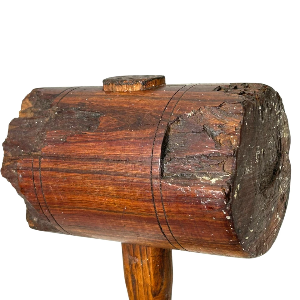 Martillo de mazo de madera vintage para carpintería, carpintería, cincelado y tallado Foto 4 de 4