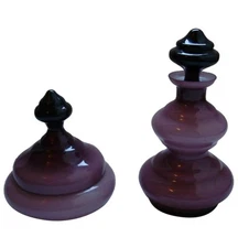 Fabulous Empoli Purple And White Cased Glass Powder Jar And Large Oil/Perfume 