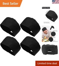 4 Pcs Unisex Chef Hats Adjustable Kitchen Cooking Caps with Breathable Mesh Top