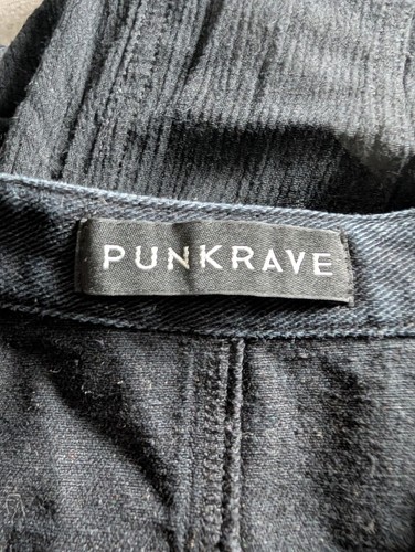 Punk Rave Denim Mini Dress Size Small Black Button Up Waistcoat Skirt - Picture 19 of 21