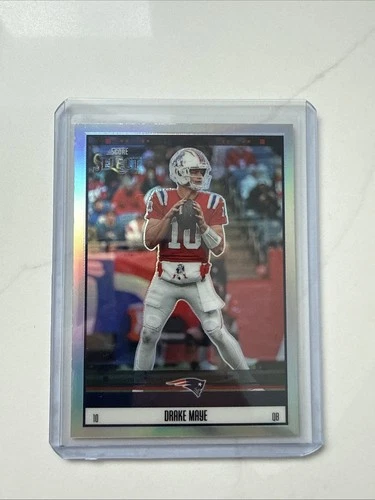 2025 Panini Select Drake Maye Score Select Throwback Silver Prizm Patriots