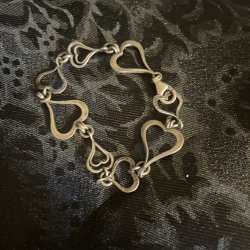 SILPADA-Sterling Hammered Oxidized 'Spread the Love' Heart Link Bracelet B1701