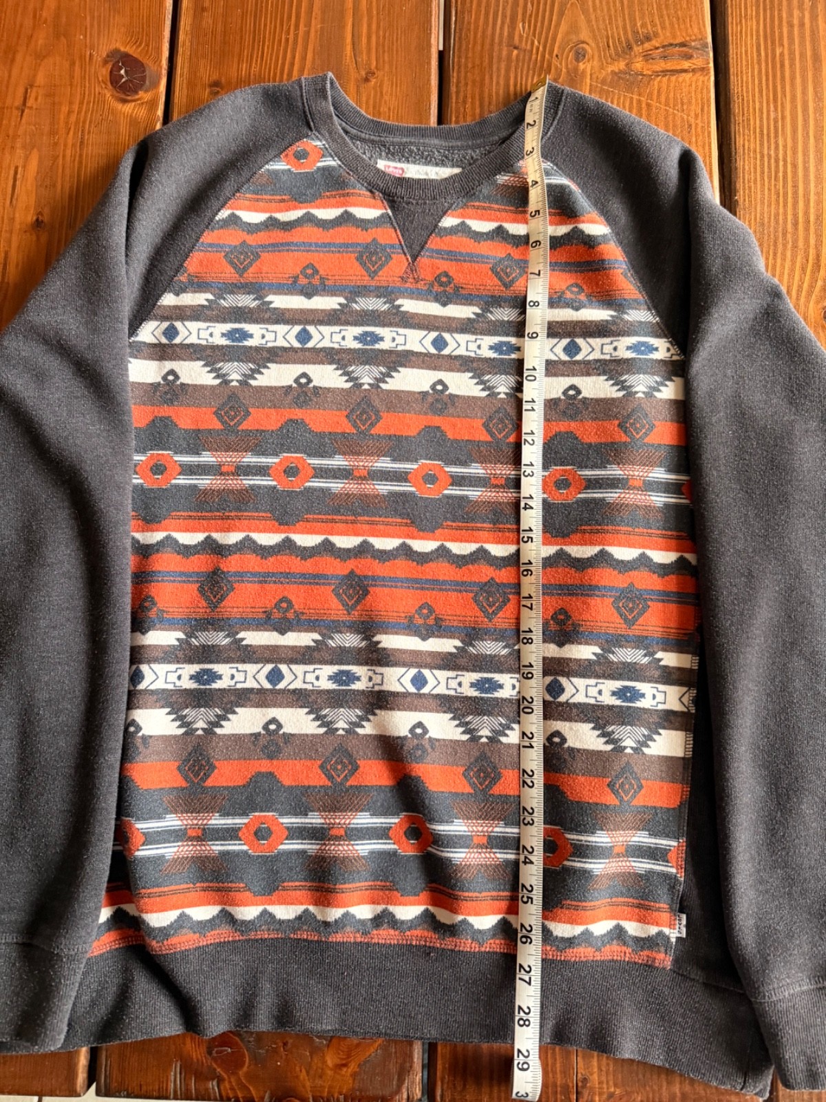 LEVI’S Aztec Print Long Sleeve Crew Fleece Light Sweatshirt Men’s XL NEW