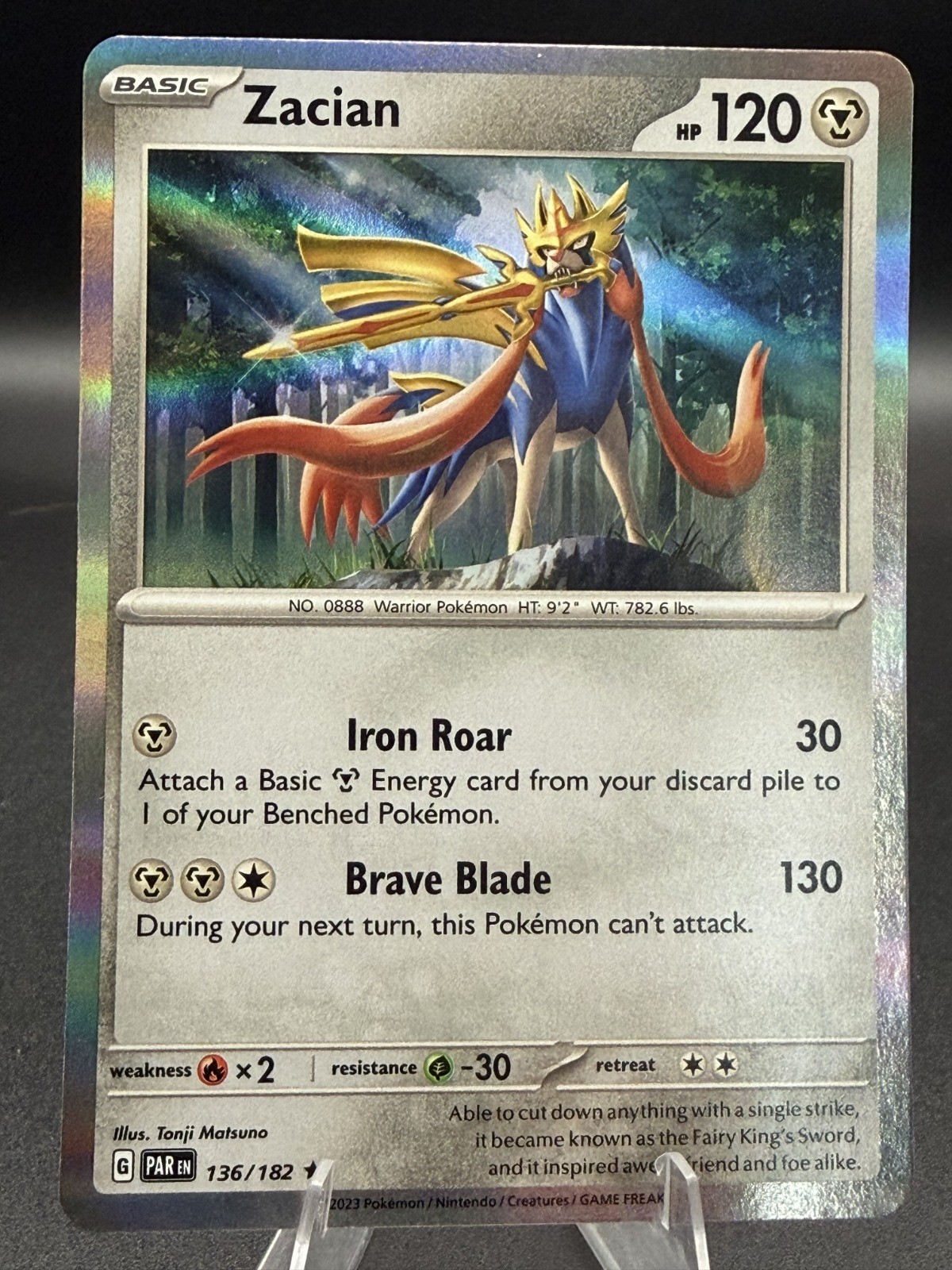 Zacian 136/182 SV04: Paradox Rift Holo-Pokemon TCG- NM