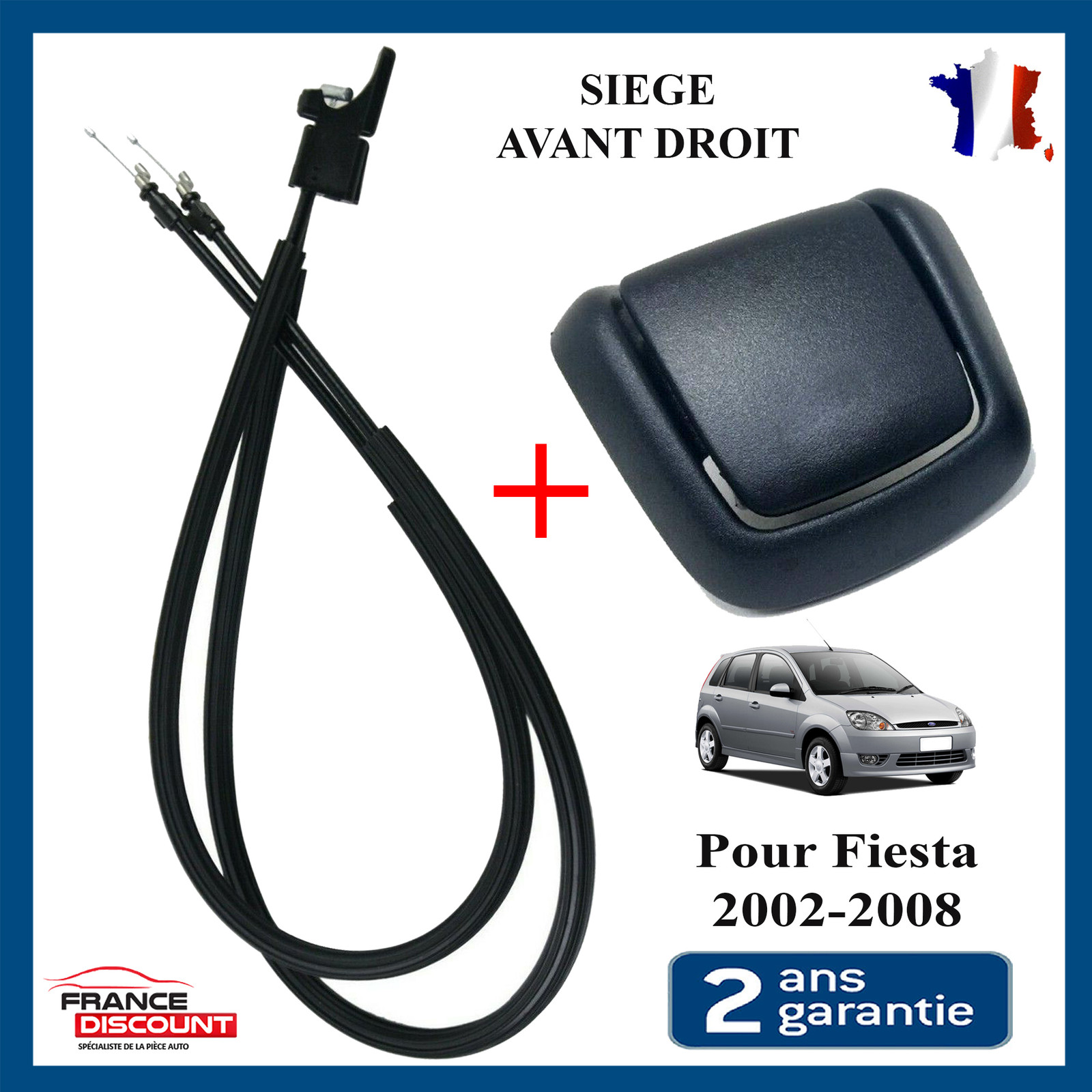 Poignée de siège droit Ford Fiesta avec câble acier haute tension