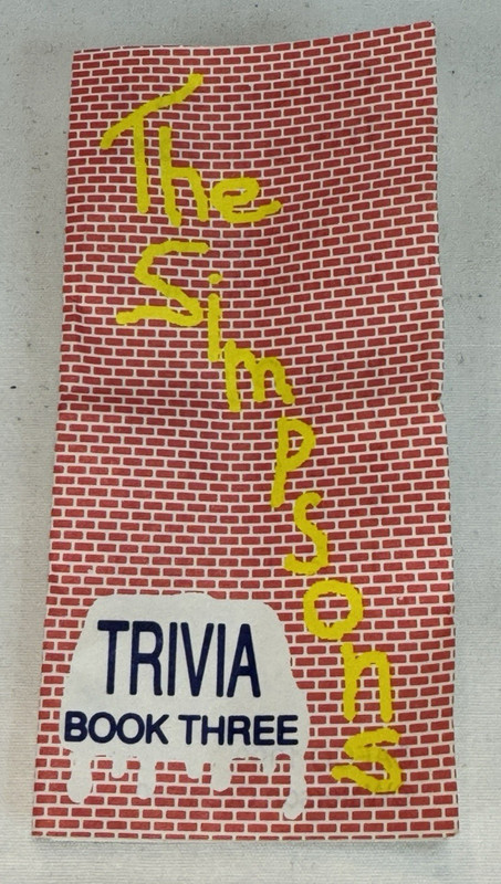 RARE  1990 Simpsons Trivia Book #3 - Butterfinger Premium pack-in - HARD TO FIND