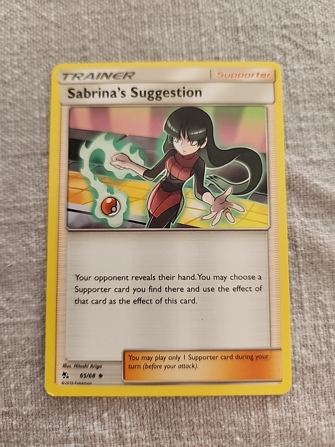 Sabrina's Suggestion 65/68 (NM, Pokemon Card, Hidden Fates, 2019, Uncommon)