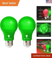 2 Pack Bluex Led A19 Green Light Bulb - 9w 60watt Equivalent - E26 Base Led L...