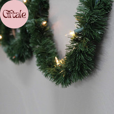 12-Foot Christmas Garland with Clear Lights - Perfect for Indoor or Outdoor Fire