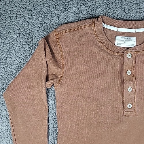 REI Coop Shirt Womens M Brown Thermal Hemp Organic Cotton Henley Base Layer - Picture 4 of 14