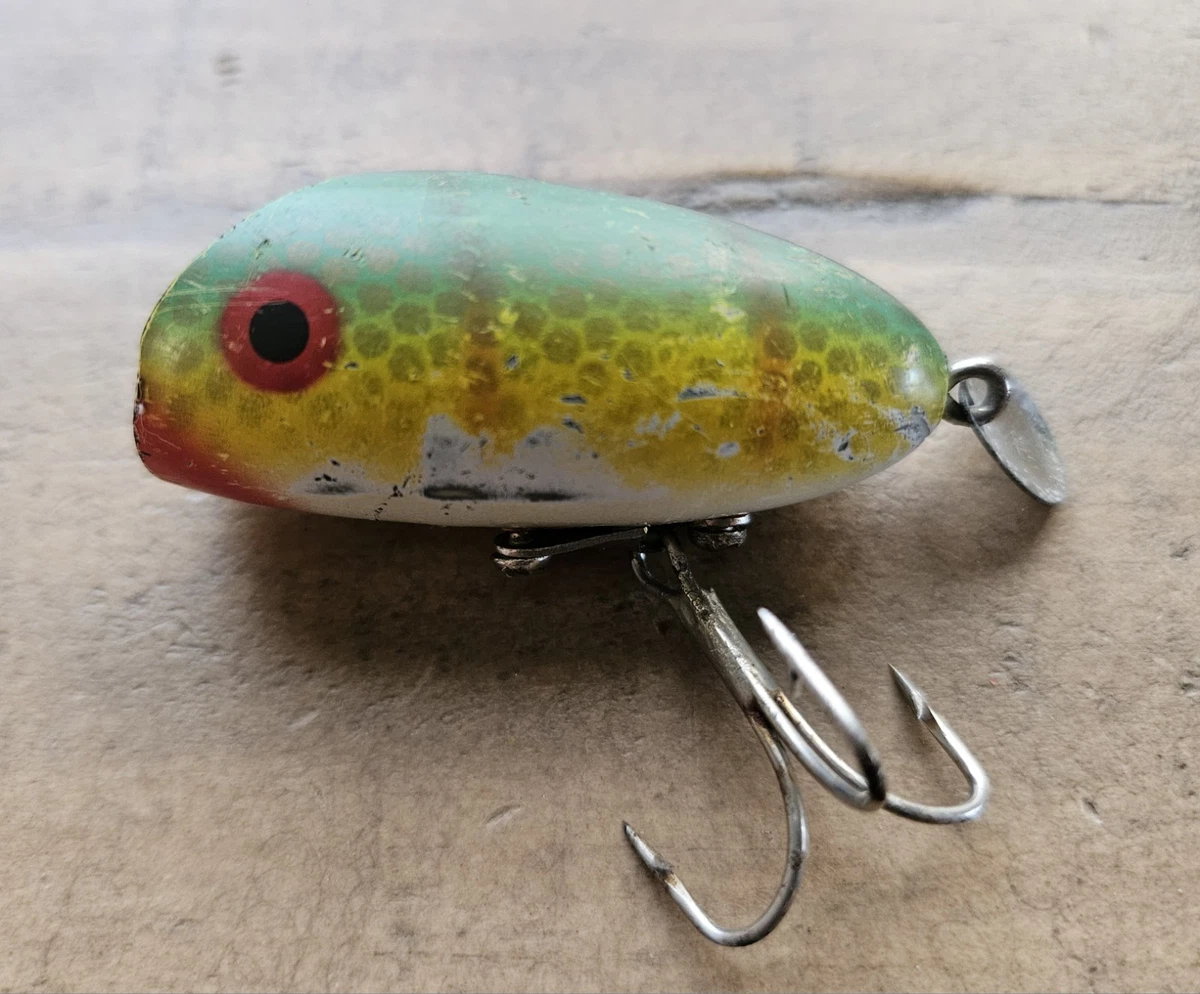 Leurre Vintage Wright & McGill BUG-A-BOO - Crankbait Métal à Lèvres - Fabriqué USA