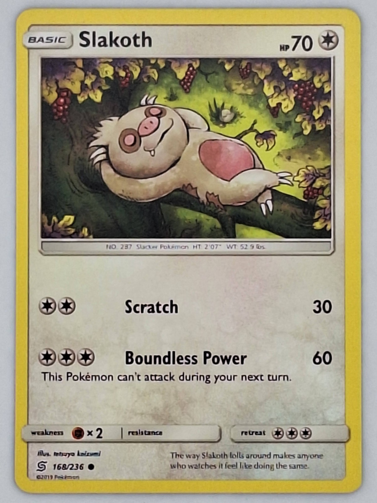 Slakoth 168/236 Pokemon - Sun & Moon Unified Minds MP