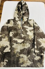 Children  s Place Camo Windbreaker Rain Jacket Hooded 1/4 Zip Size S- 5/6