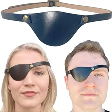Eye Patches for Adults Right and Left Eyes - Handmade Leather Eye Patch for Adul