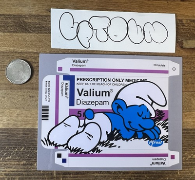 #ad Ben Frost Art Valium Smurf Sticker Denial Graffiti Street Low Brow Obey $28.88