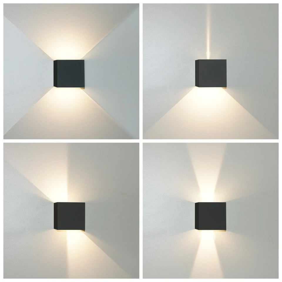 LED Wandleuchte schwarz außen & innen verstellbar 6W COB 490lm Up Down warmweiß - Bild 2 von 4