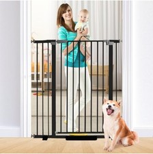 41 Inch Tall Baby Gate Auto Close Dog Gate Steel Pressure Mount 29.92-43.71