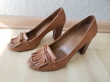 Sandales Escarpins Franco Sarto En Cuir Orange Taille 5.5 US - Talon Haut Wedge, Comme Neuves