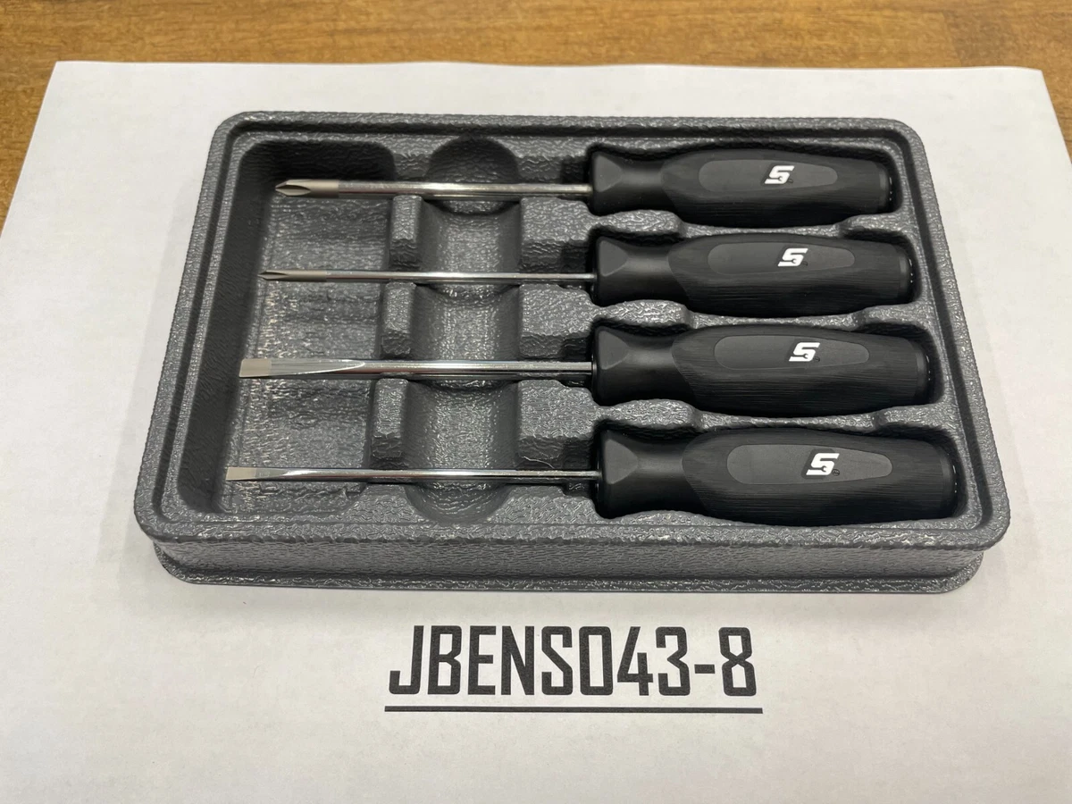 Snap on Tools NEW 4pc BLACK Soft Mini Combination Screwdriver Set SGDX40BBK