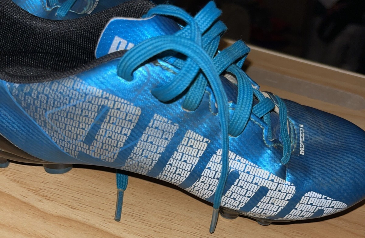 PUMA evoSPEED 5 Football Soccer Shoe Blue Amplifoam Comfort Sz US